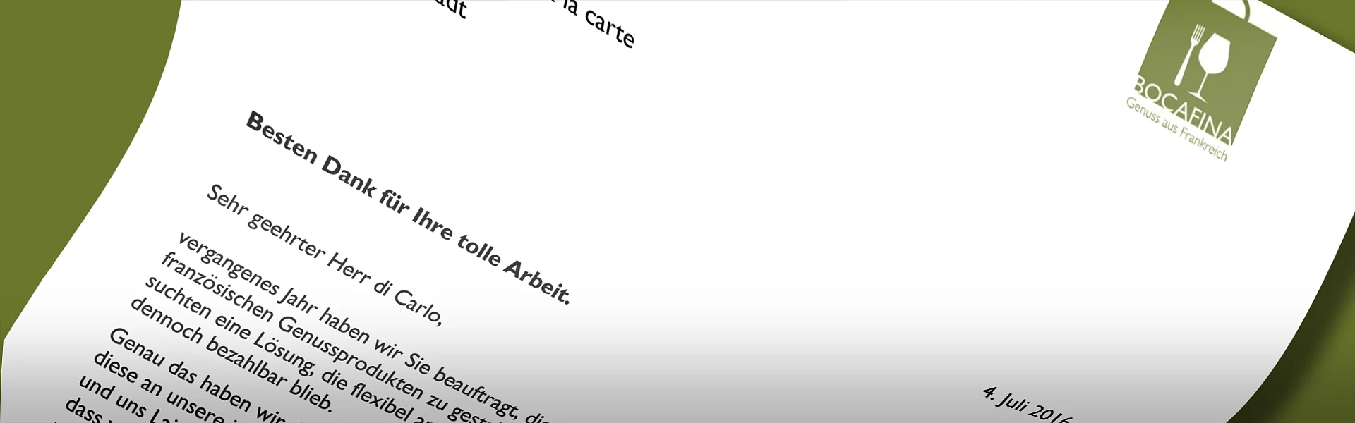 Shoppen wie Gott in Frankreich - INTERMENUE freut sich über eine Empfehlung von BOCAFINA